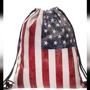 American Flag Backpack & 49 piece Makeup Brush Set w/ Spinning holder - Gifts